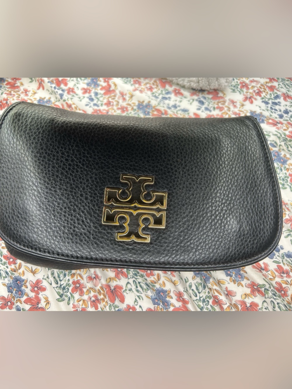 Tory Burch Black Leather Mini Crossbody with Gold Logo vintage - Picture 5 of 14